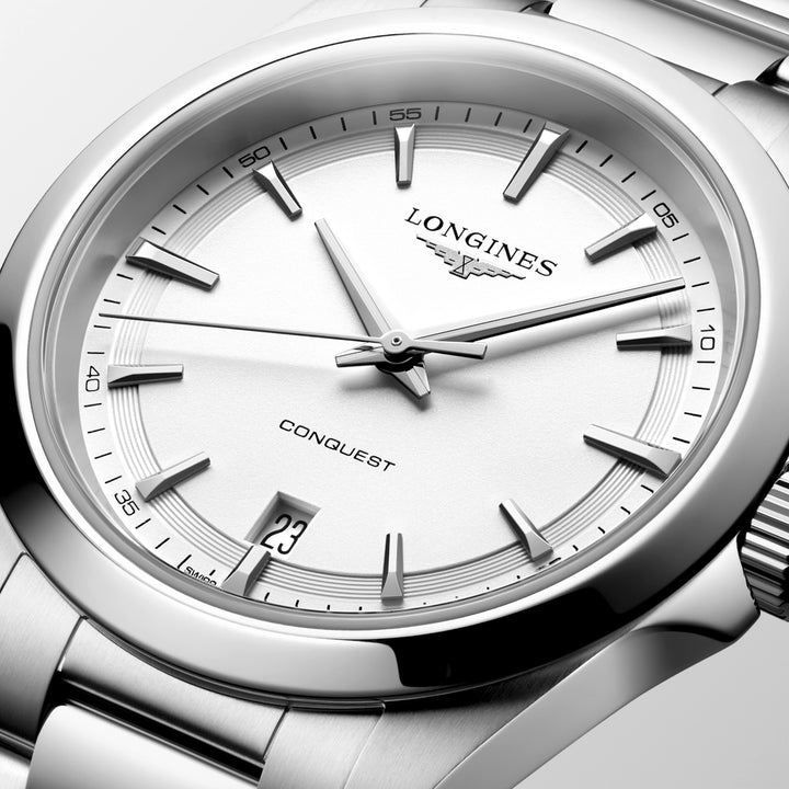 Longines - Conquest - L3.750.4.12.6 – Quarzwerk – weiß - 38 mm - Damen- und Herrenuhr