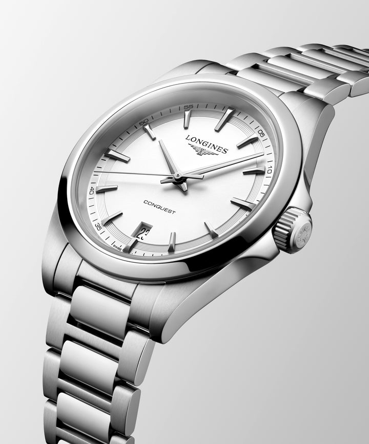 Longines - Conquest - L3.750.4.12.6 – Quarzwerk – weiß - 38 mm - Damen- und Herrenuhr bei Juwelier Krebber