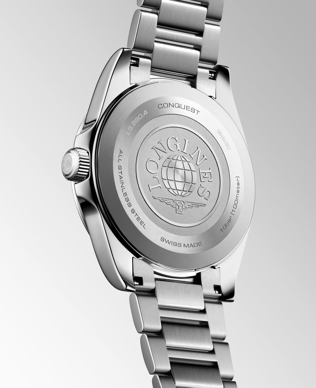 Longines - Conquest - L3.860.4.12.6 – Quarzwerk – weiß - 41 mm - Herrenuhr mit Edelstahlboden