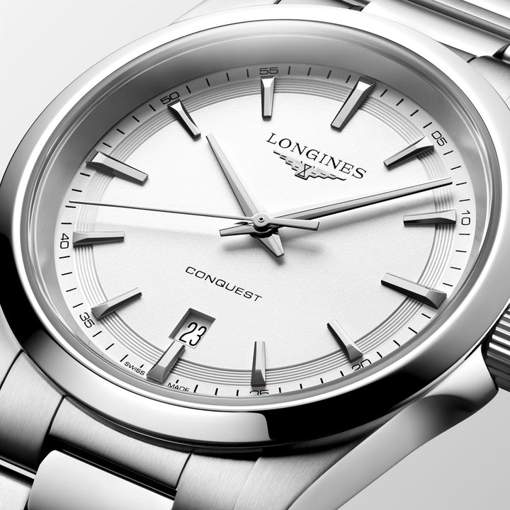 Longines - Conquest - L3.860.4.12.6 – Quarzwerk – weiß - 41 mm - Herrenuhr in Mönchengladbach kaufen