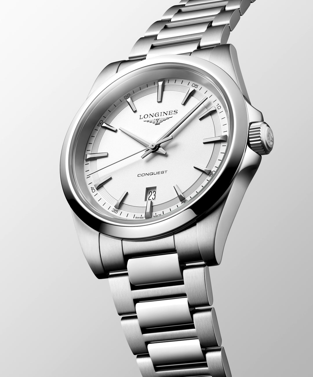 Longines - Conquest - L3.860.4.12.6 – Quarzwerk – weiß - 41 mm - Herrenuhr in weiß