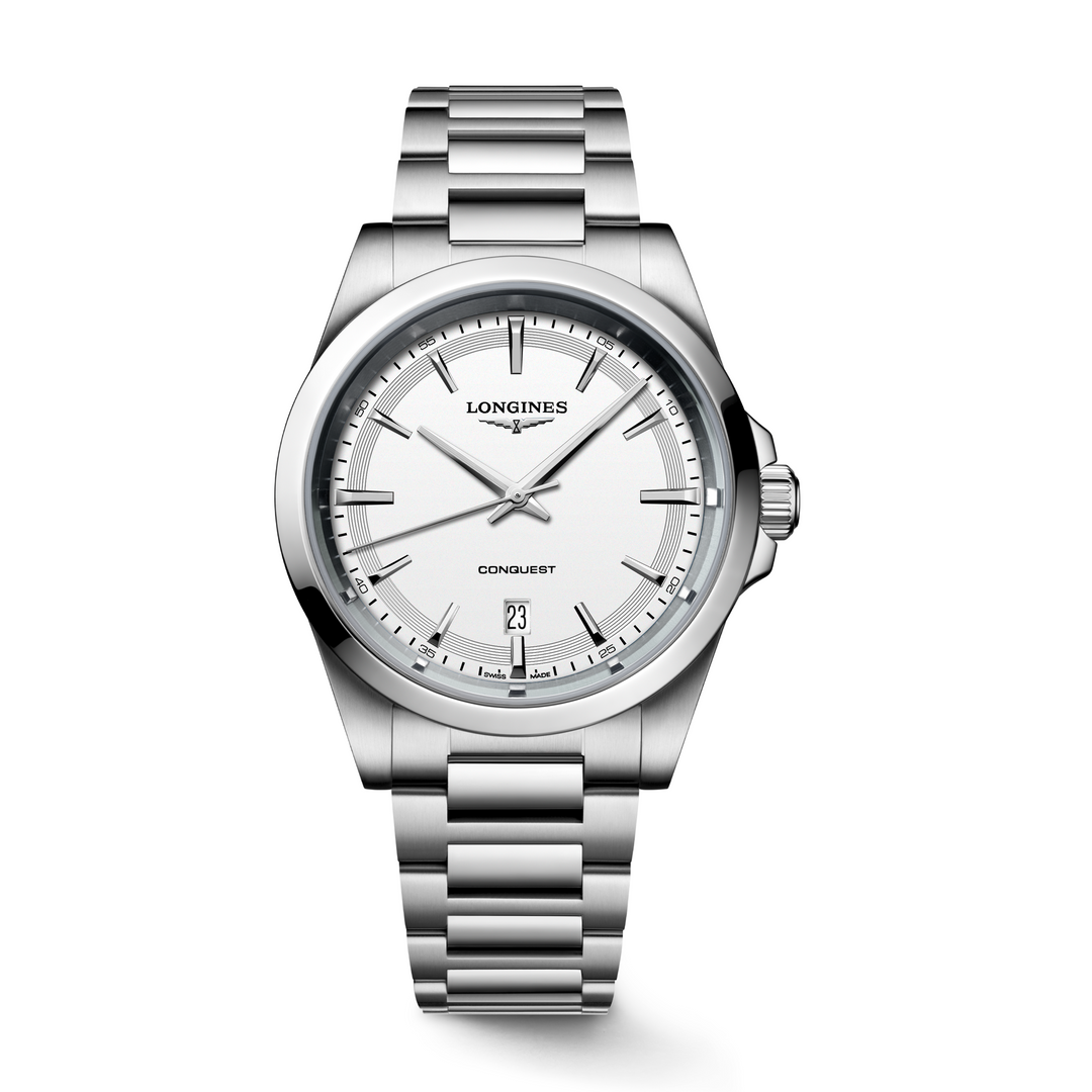 Longines - Conquest - L3.860.4.12.6 – Quarzwerk – weiß - 41 mm - Herrenuhr