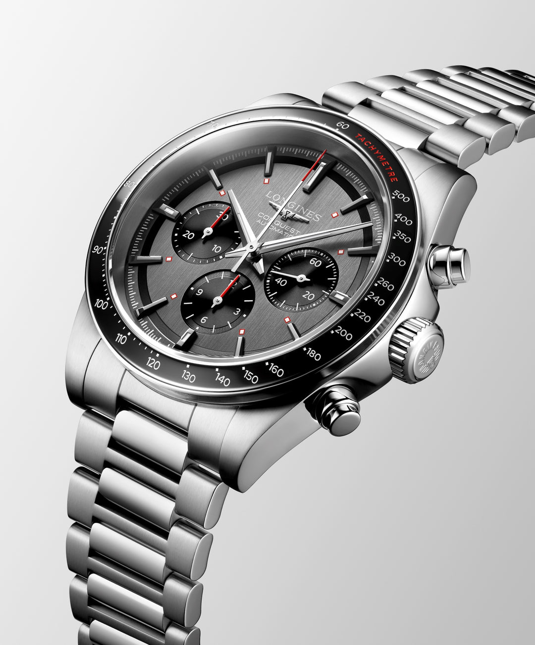 Longines - Conquest Chrono Ski Edition – L3.836.4.52.6 - Automatikwerk – grau, schwarz - 42 mm - Herrenuhr