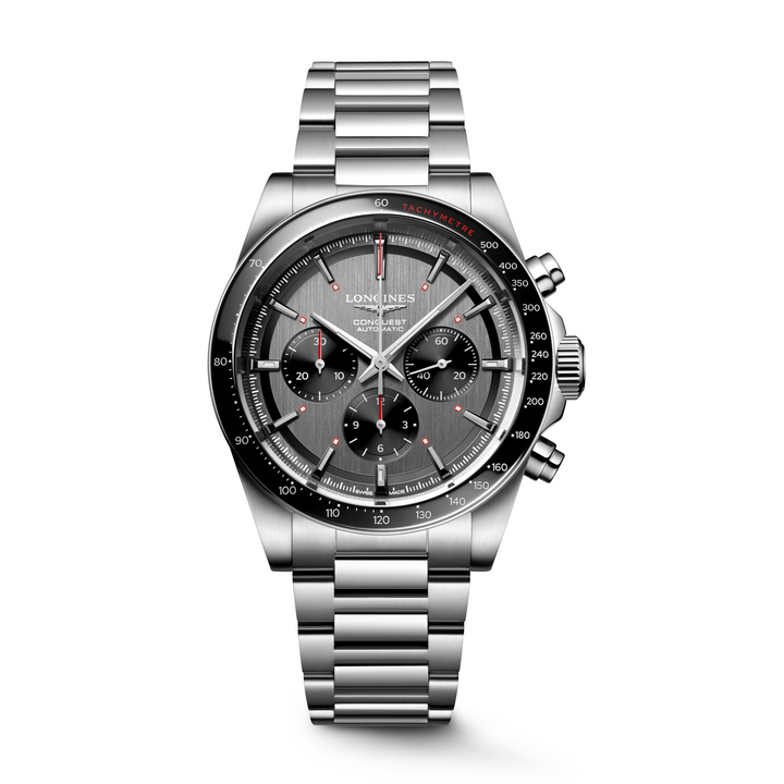 Longines - Conquest Chrono Ski Edition – L3.836.4.52.6 - Automatikwerk – grau, schwarz - 42 mm - Herrenuhr