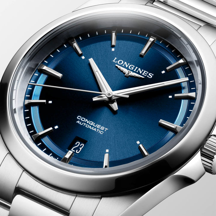 Longines Conquest – L3.720.4.92.6 - Automatikwerk – blau - 38 mm - Herren- und Damenuhr mit Datumsanzeige