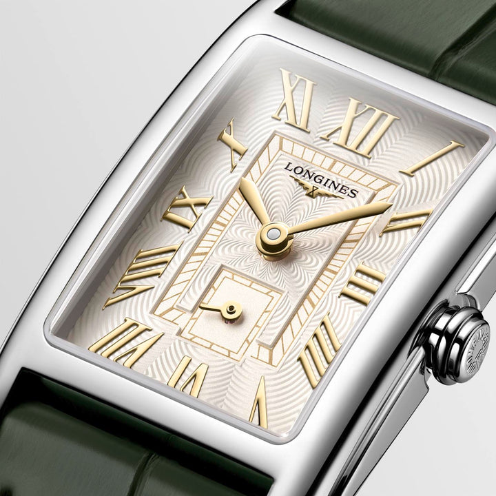 Longines - DolceVita - L5.255.4.08.2 – Quarzwerk – beige, grün - 20,8 mm x 32 mm - Damenuhr Gold
