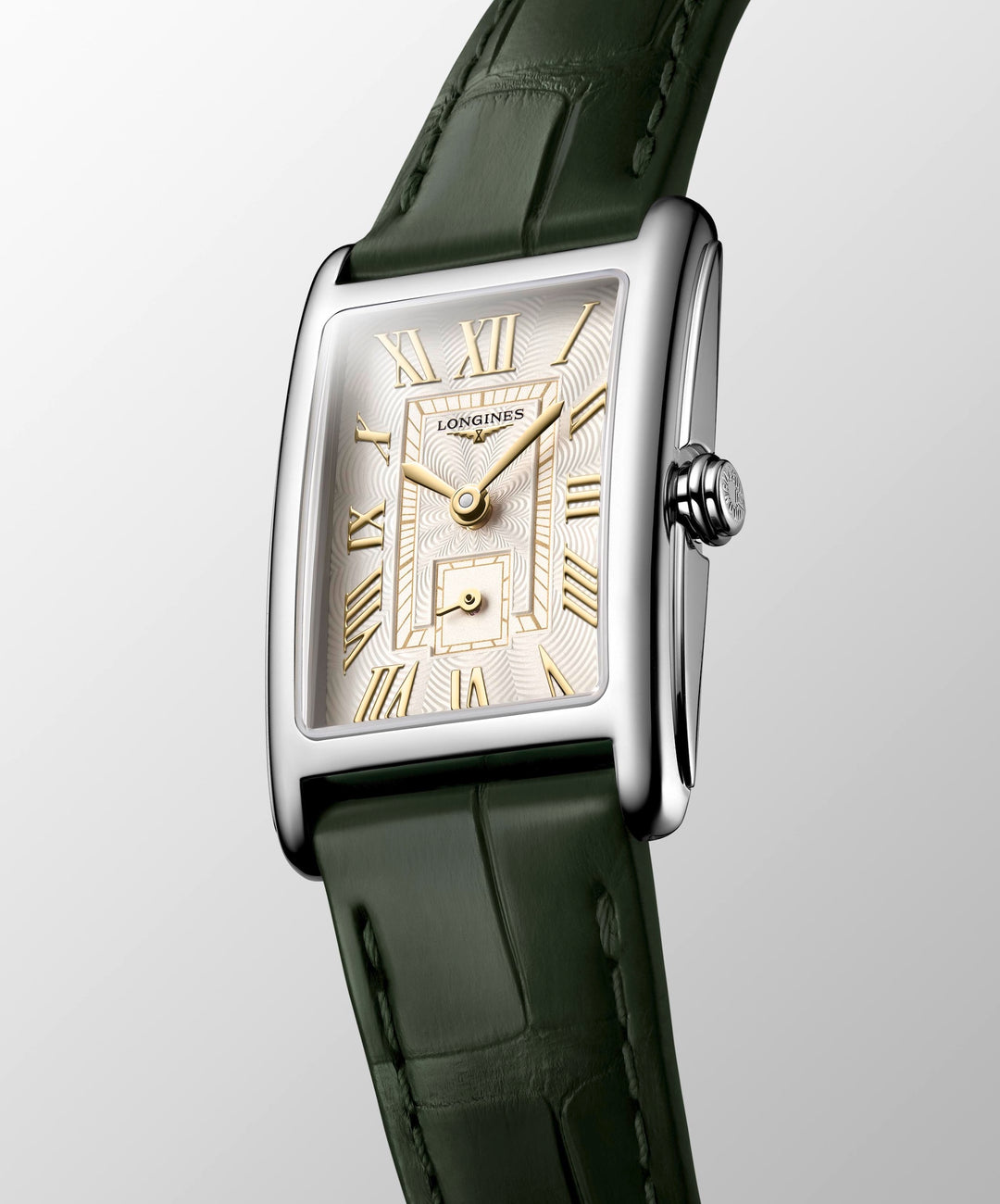 Longines - DolceVita - L5.255.4.08.2 – Quarzwerk – beige, grün - 20,8 mm x 32 mm - Damenuhr 