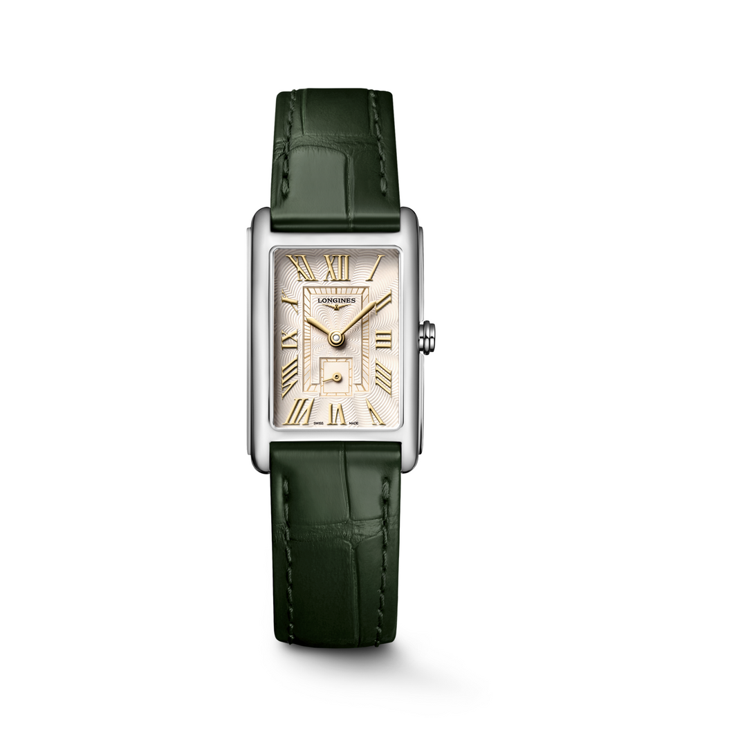 Longines - DolceVita - L5.255.4.08.2 – Quarzwerk – beige, grün - 20,8 mm x 32 mm - Damenuhr