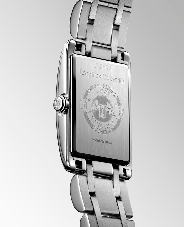 Longines - DolceVita - L5.255.4.87.6 – Quarzwerk – silber - 20,8 mm x 32 mm - Damenuhr mit Edelstahlboden