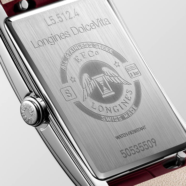 Longines - DolceVita - L5.512.4.28.2 – Quarzwerk – Rosé, Rot - 23,30 mm x 37,00 mm - Damenuhr