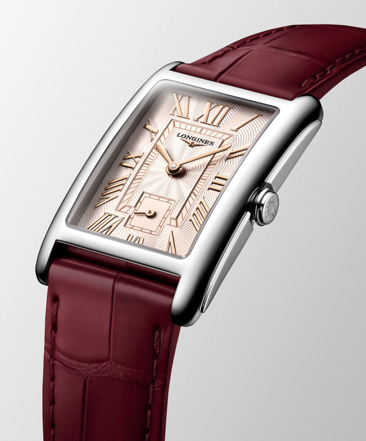 Longines - DolceVita - L5.512.4.28.2 – Quarzwerk – Rosé, Rot - 23,30 mm x 37,00 mm - Damenuhr