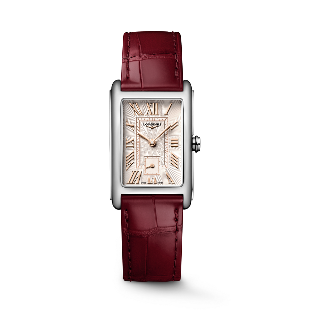Longines - DolceVita - L5.512.4.28.2 – Quarzwerk – Rosé, Rot - 23,30 mm x 37,00 mm - Damenuhr