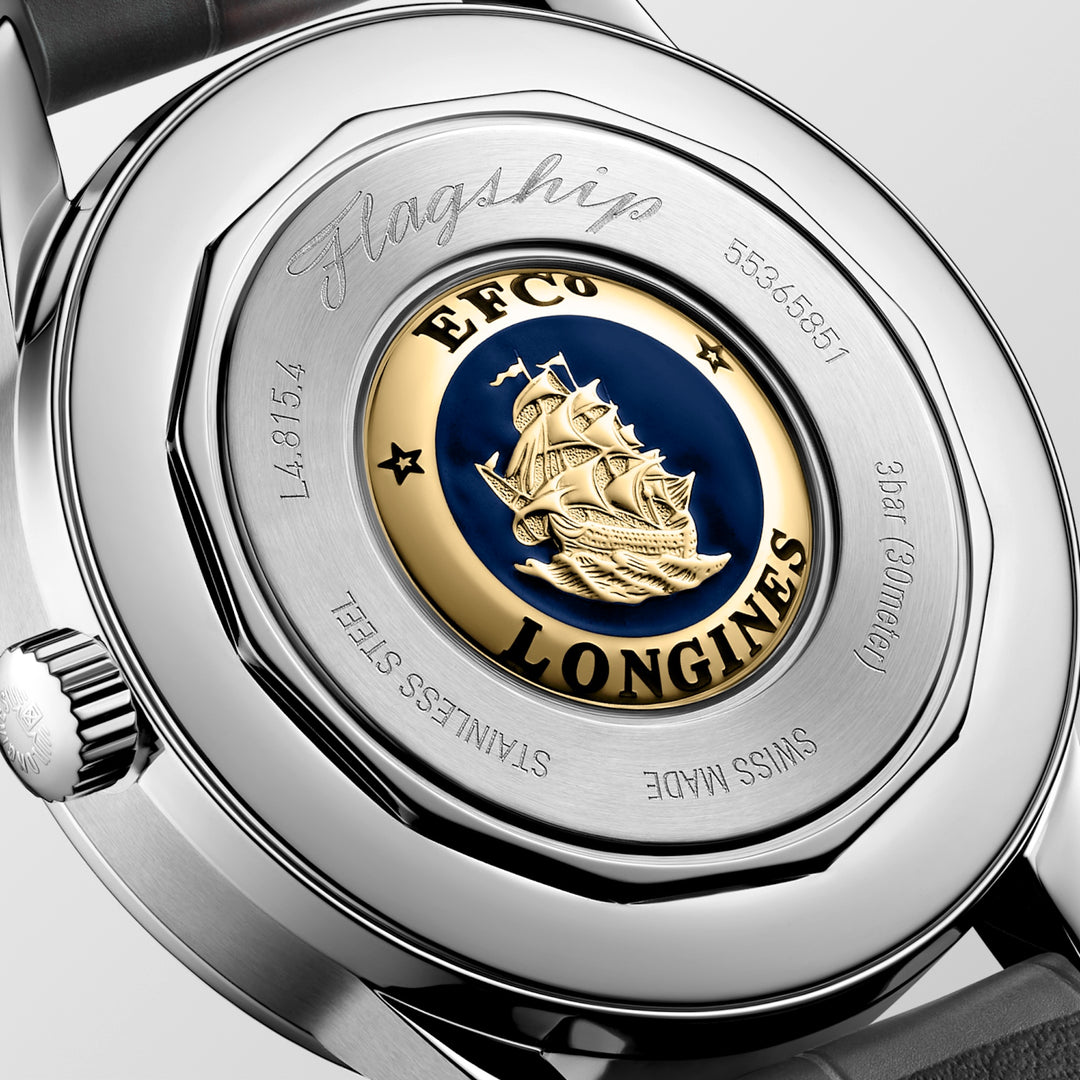 Longines - Flagship Heritage - L4.815.4.52.6 – Automatikwerk – grau - 38,5 mm - Herrenuhr