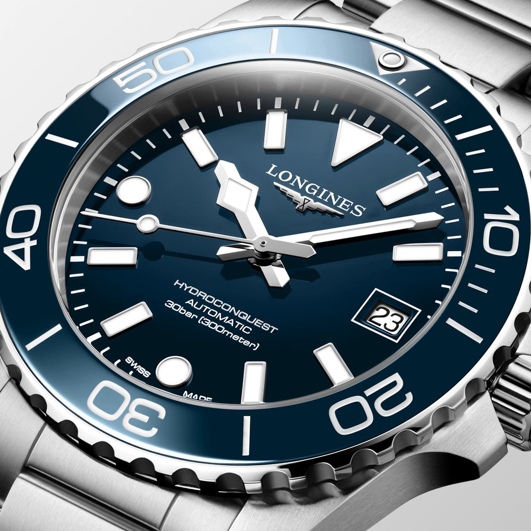 Longines - Hydroconquest - &nbsp;L3.779.4.96.6 – Automatikwerk – blau - 39 mm - Herren- und Damenuhr in blau