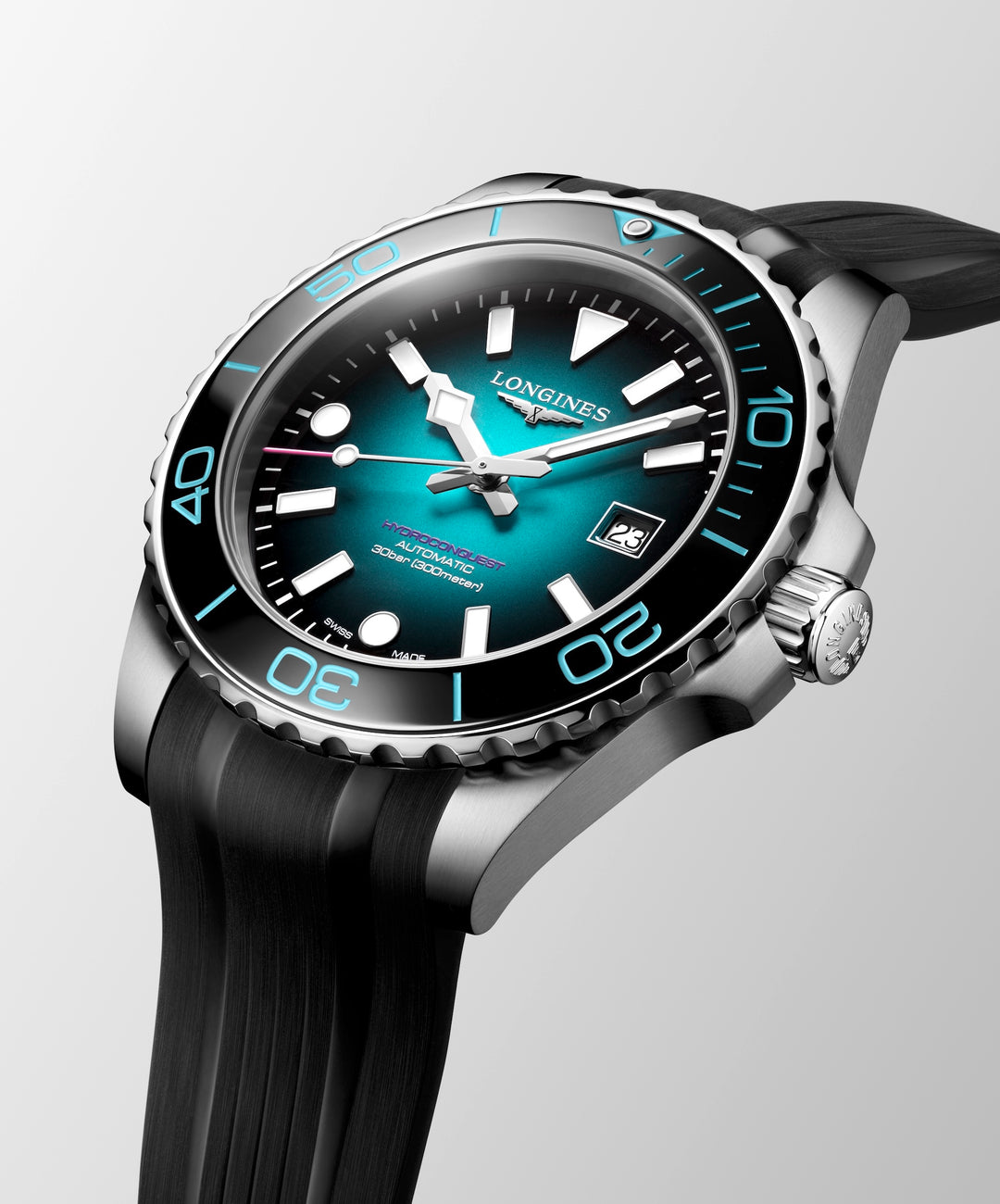 Longines - Hydroconquest 2026 Commonwealth Games Edition - L3.788.4.09.9 – Automatikwerk – schwarz, blau, grün - 42 mm - Herrenuhr mit Kautschukband