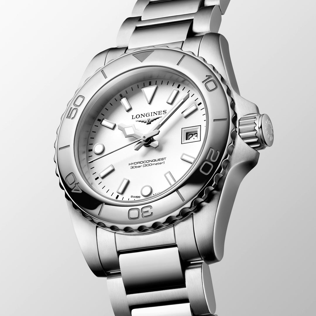 Longines - HydroConquest - L3.369.4.12.6 – Quarzwerk – weiß - 30 mm - Damenuhr bei Juwelier Krebber