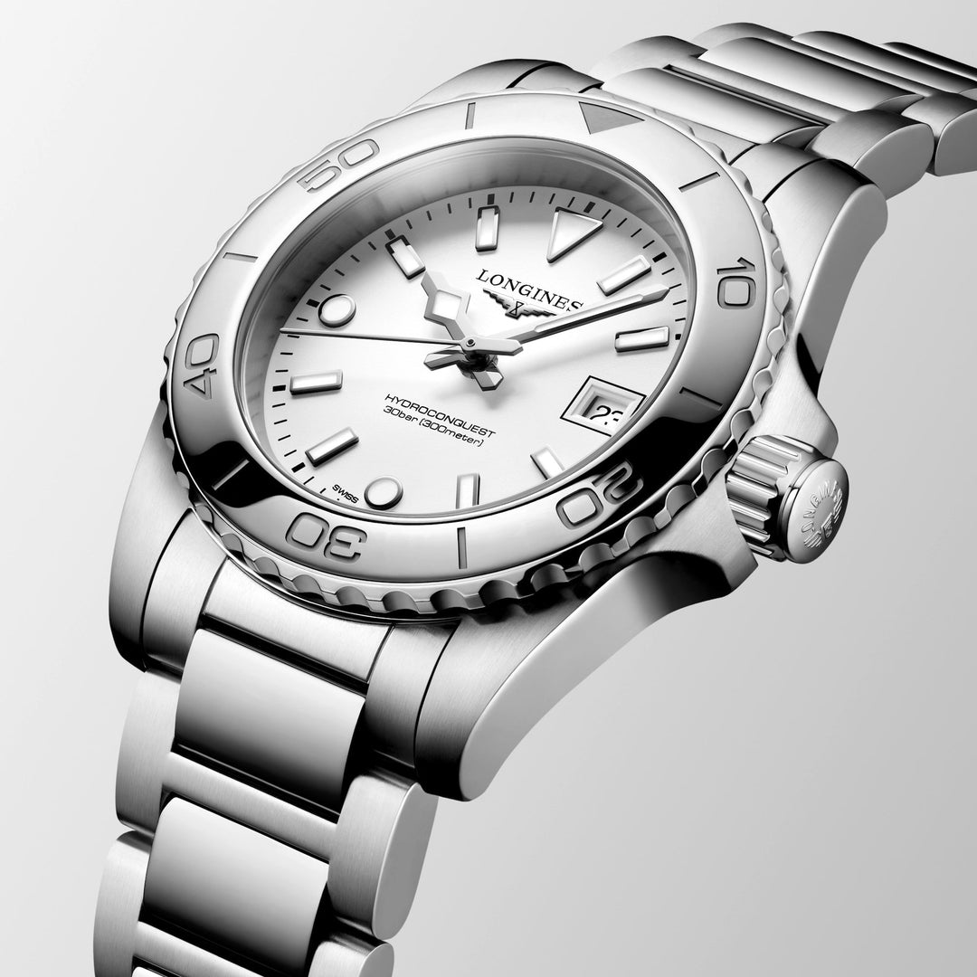 Longines - HydroConquest - L3.369.4.12.6 – Quarzwerk – weiß - 30 mm - Damenuhr