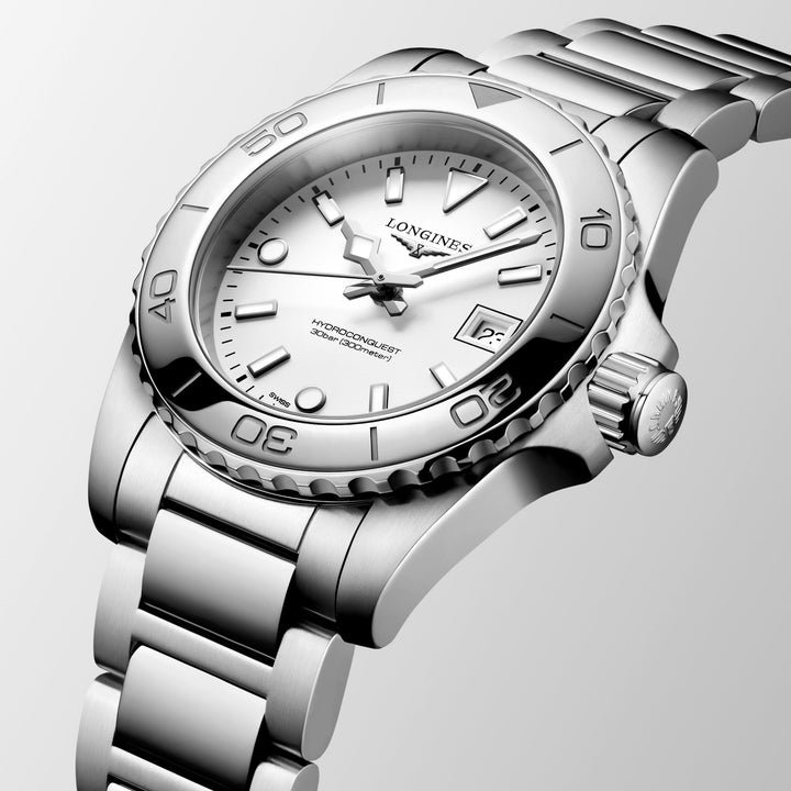 Longines - HydroConquest - L3.369.4.12.6 – Quarzwerk – weiß - 30 mm - Damenuhr
