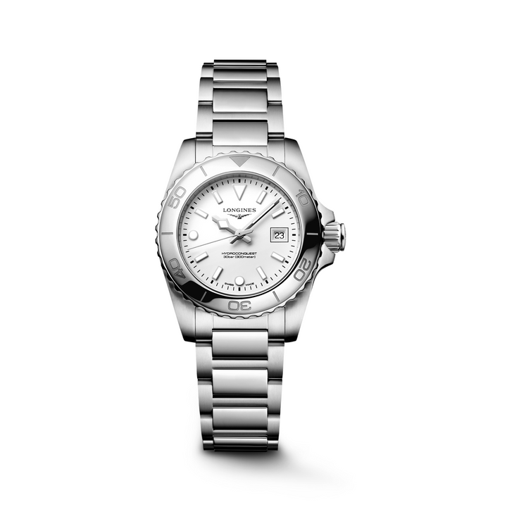 Longines - HydroConquest - L3.369.4.12.6 – Quarzwerk – weiß - 30 mm - Damenuhr
