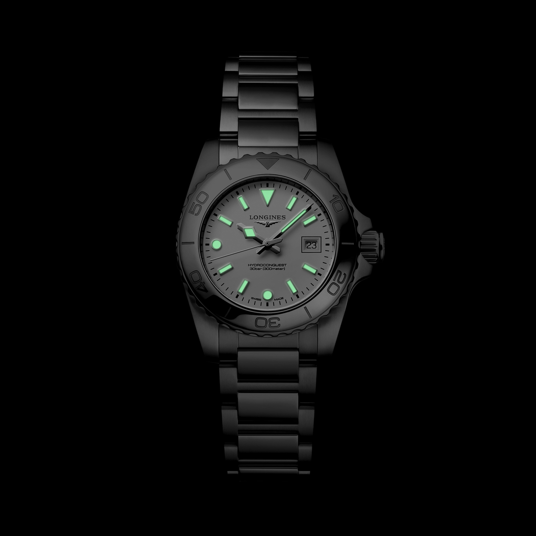 Longines - HydroConquest - L3.369.4.12.6 – Quarzwerk – weiß - 30 mm - Damenuhr mit Super-LumiNova®