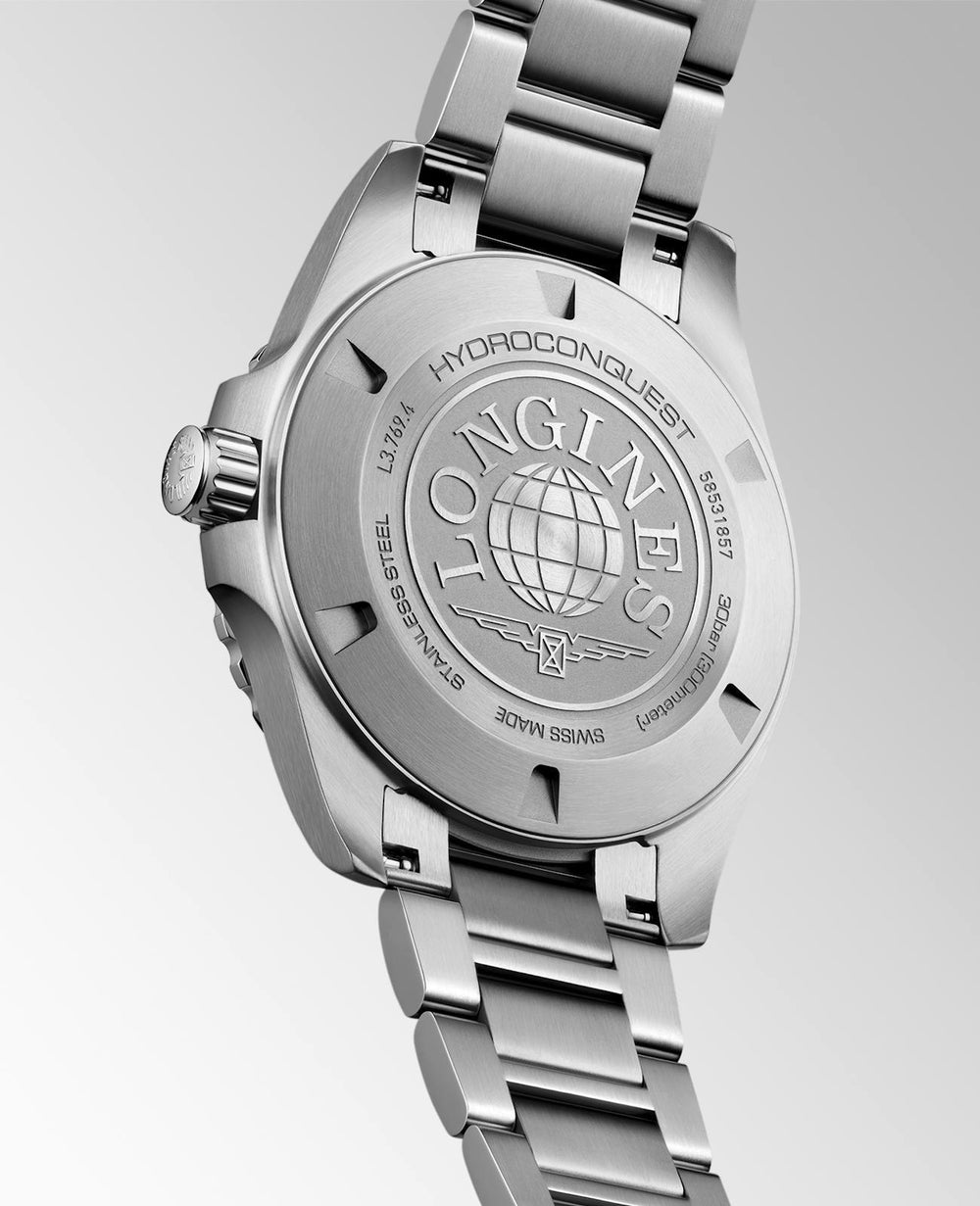 Longines - Hydroconquest - L3.769.4.56.6 – Quarzwerk – Schwarz - 42 mm - Herrenuhr mit Edelstahlboden
