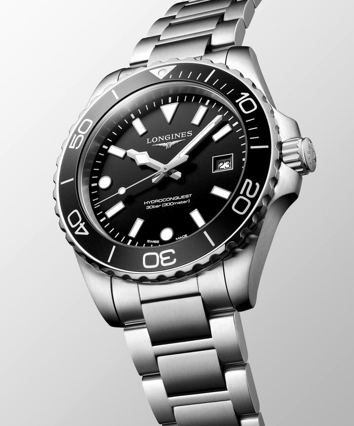 Longines - Hydroconquest - L3.769.4.56.6 – Quarzwerk – Schwarz - 42 mm - Herrenuhr