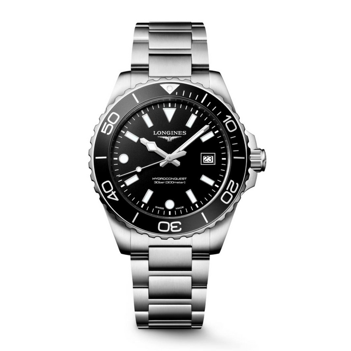 Longines - Hydroconquest - L3.769.4.56.6 – Quarzwerk – Schwarz - 42 mm - Herrenuhr