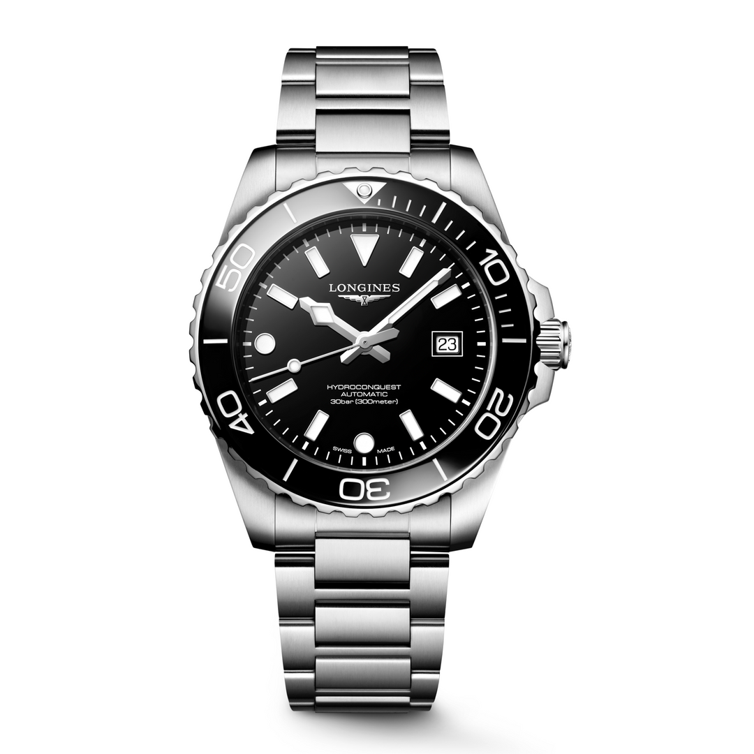 Longines - Hydroconquest - L3.788.4.56.6 – Automatikwerk – schwarz - 42 mm - Herrenuhr