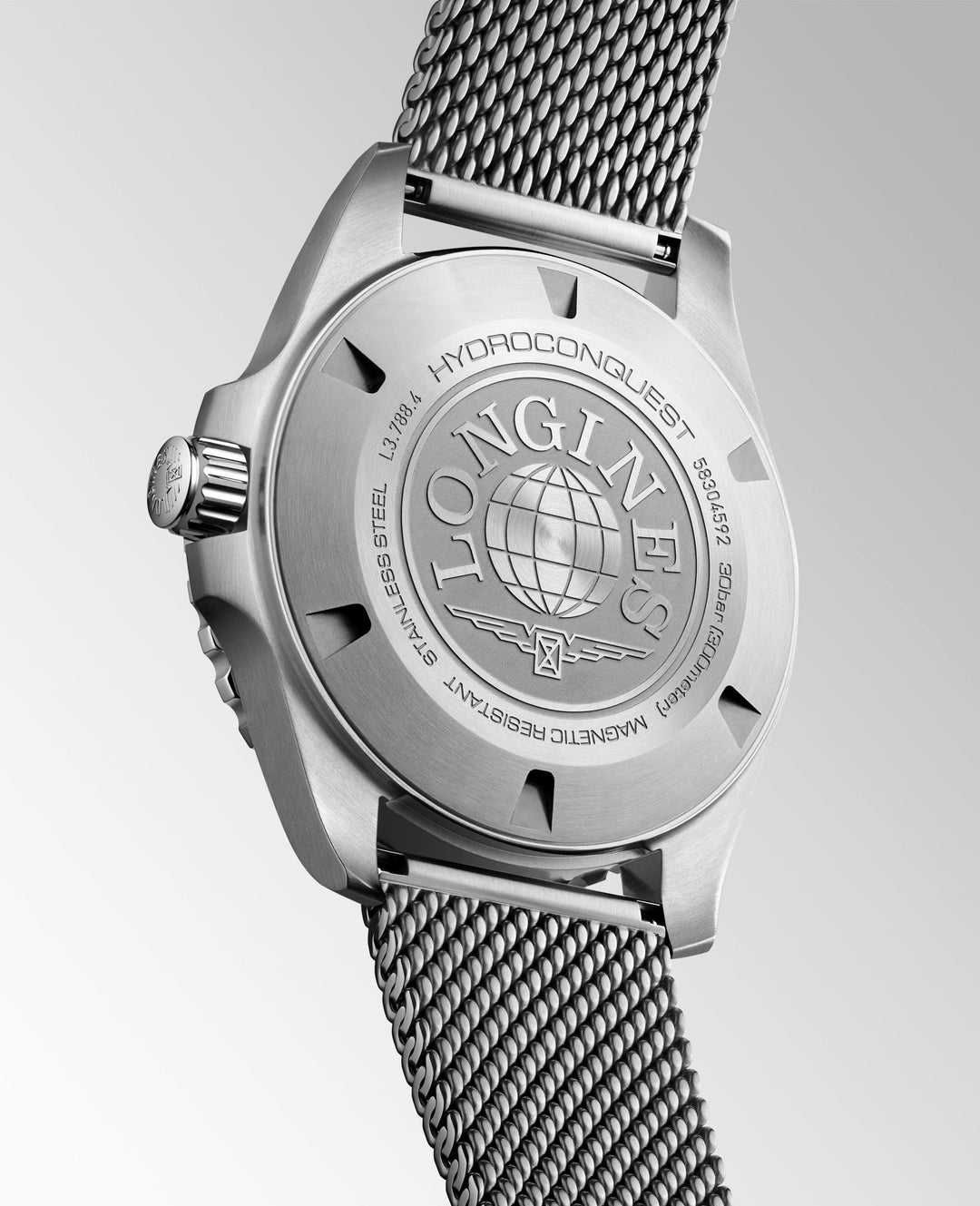 Longines - Hydroconquest - L3.788.4.70.6 – Automatikwerk – schwarz, grau - 42 mm - Herrenuhr mit Edelstahlboden