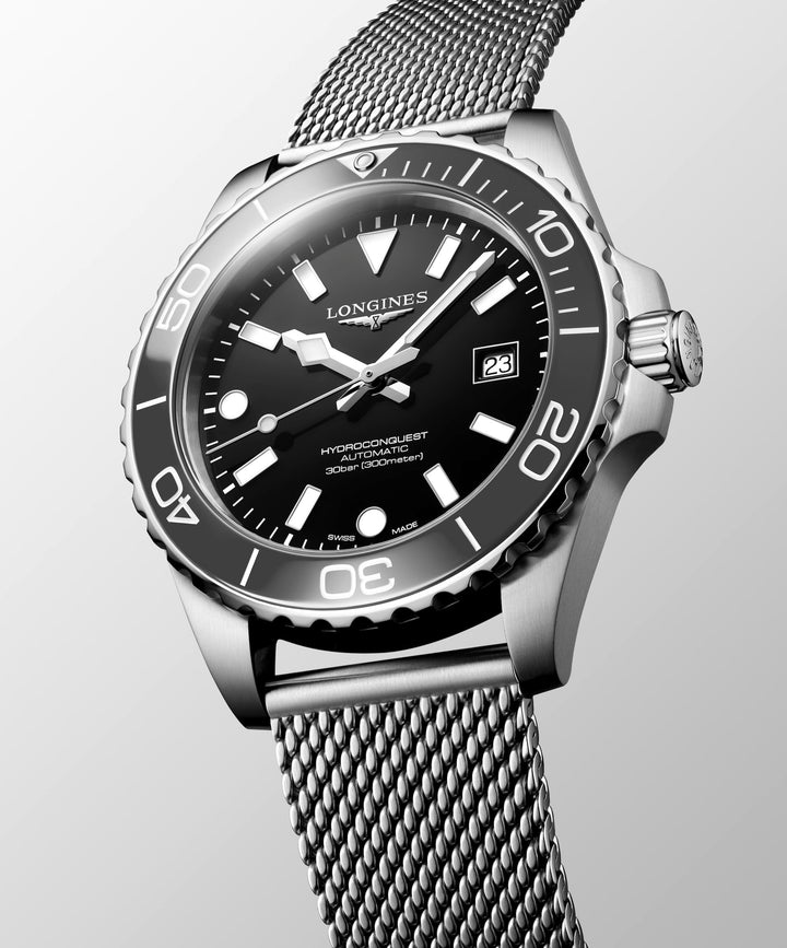 Longines - Hydroconquest - L3.788.4.70.6 – Automatikwerk – schwarz, grau - 42 mm - Herrenuhr bei Juwelier Krebber