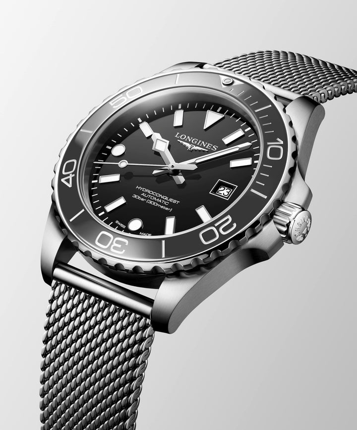 Longines - Hydroconquest - L3.788.4.70.6 – Automatikwerk – schwarz, grau - 42 mm - Herrenuhr in Mönchengladbach kaufen