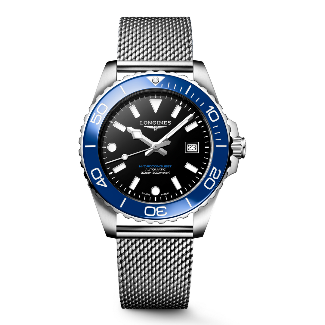 Longines - Hydroconquest - L3.788.4.90.6 – Automatikwerk – schwarz, blau - 42 mm - Herrenuhr