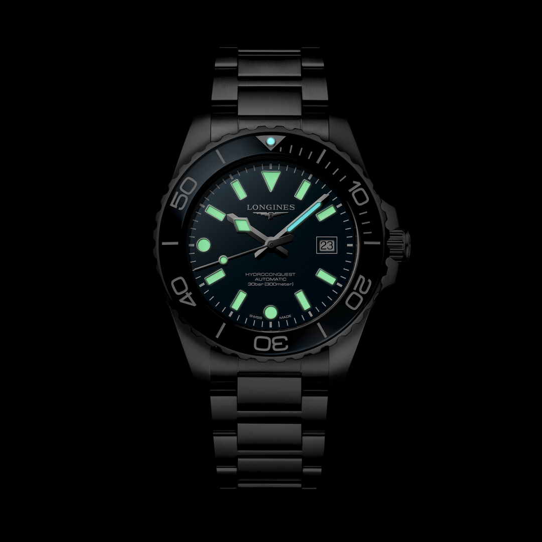 Longines - Hydroconquest - L3.788.4.96.6 – Automatikwerk – blau - 42 mm - Herrenuhr mit Swiss SuperLumi-Nova®