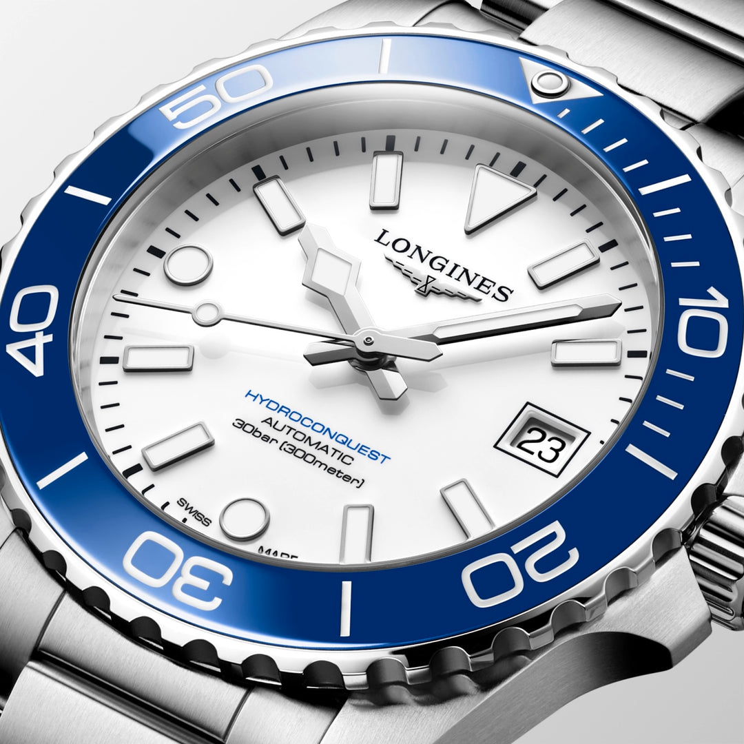 Longines - Hydroconquest Sylt Edition - L3.779.4.19.6 – Automatikwerk – weiß, blau - 39 mm - Herren- und Damenuhr in weiß, blau