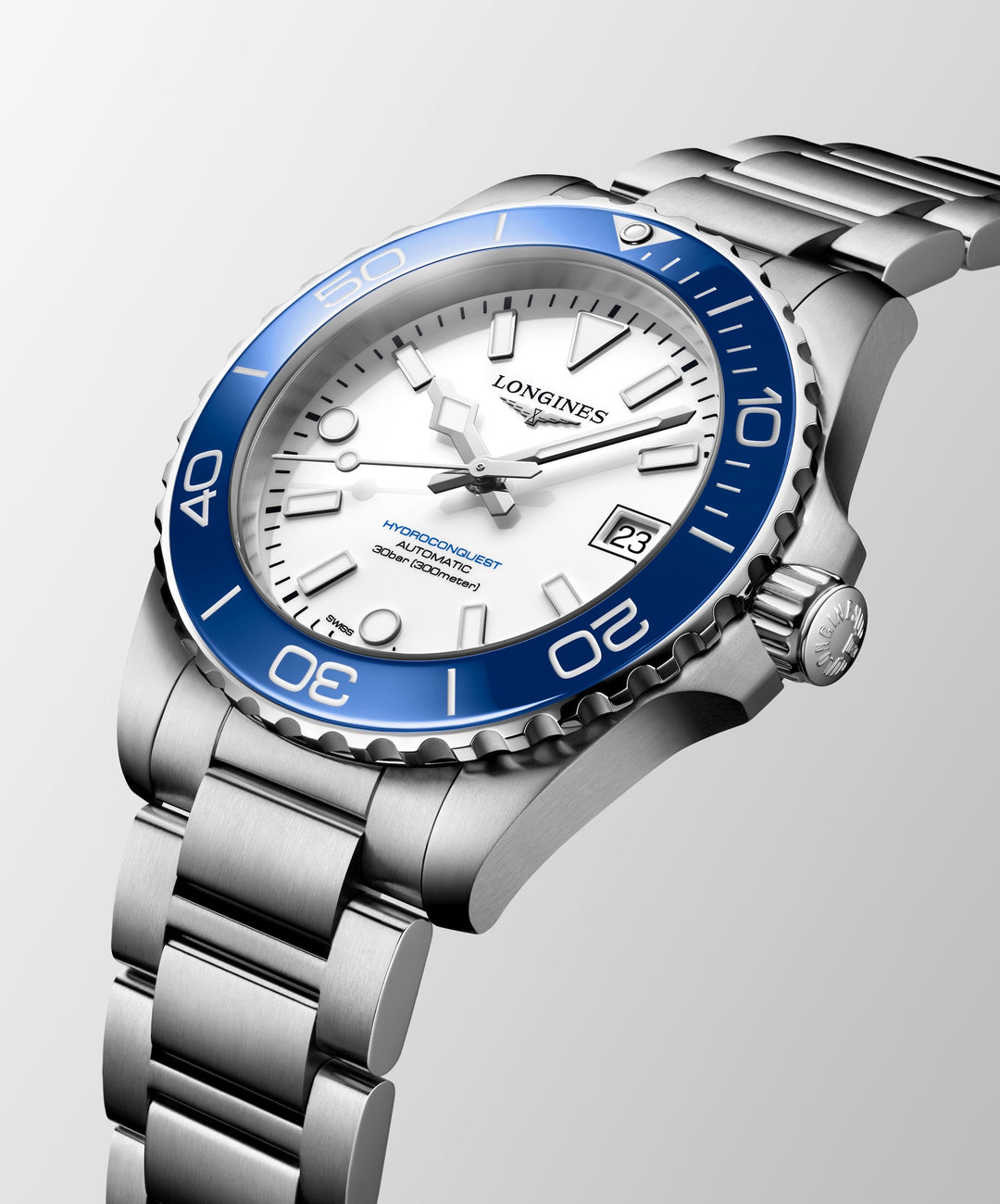 Longines - Hydroconquest Sylt Edition - L3.779.4.19.6 – Automatikwerk – weiß, blau - 39 mm - Herren- und Damenuhr bei Juwelier Krebber in Mönchengladbach
