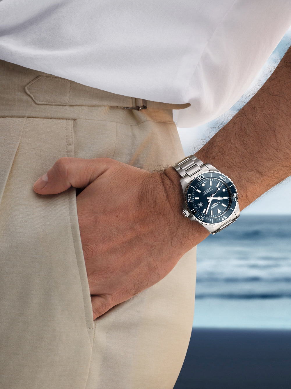 Longines - Hydroconquest - L3.788.4.96.6 – Automatikwerk – blau - 42 mm - Herrenuhr