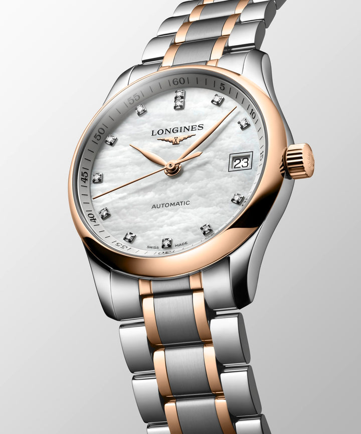 Longines - Master Collection - L2.357.5.89.7 –Automatikwerk – weißes Perlmutt - 34 mm - Damenuhr