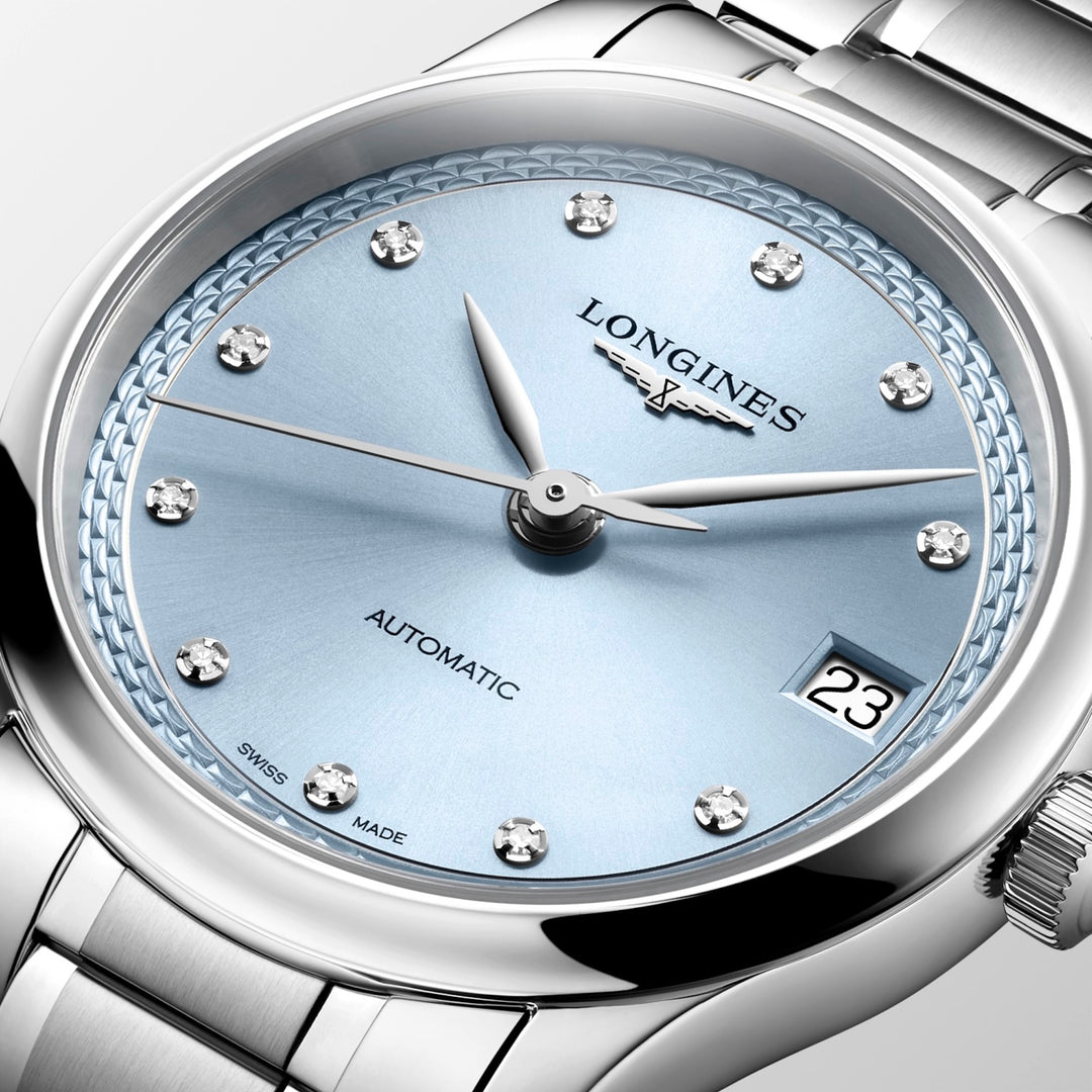Longines - Master Collection - L2.450.4.97.6 – Automatikwerk – Hellblau - 34 mm - Damenuhrin hellblau