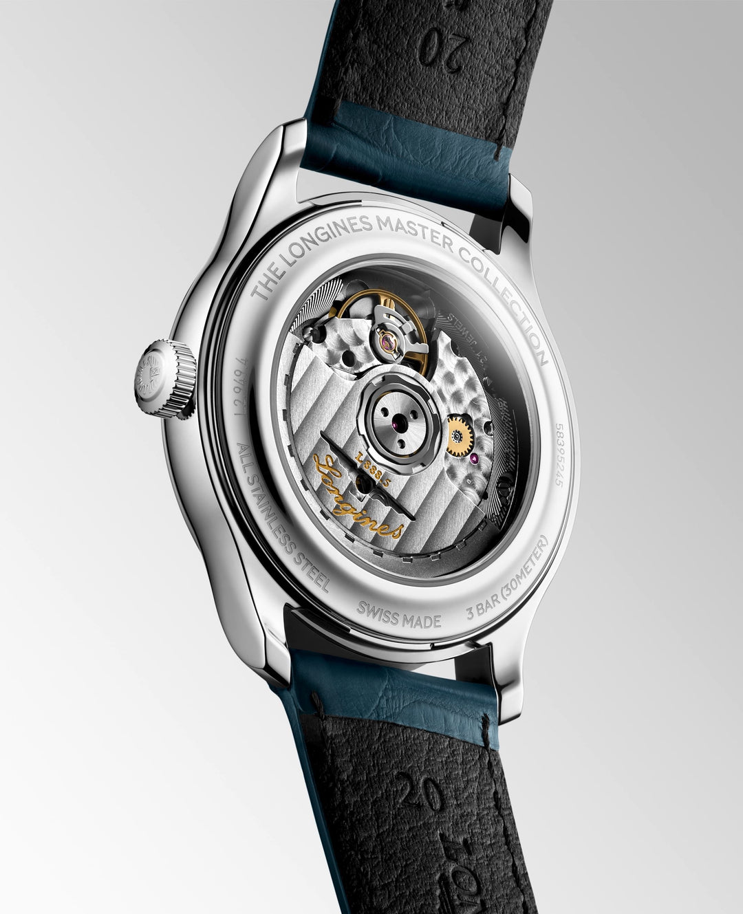 Longines - Master Collection - L2.949.4.93.2 – Automatikwerk – blau - 39 mm - Herrenuhr mit Saphirglasboden