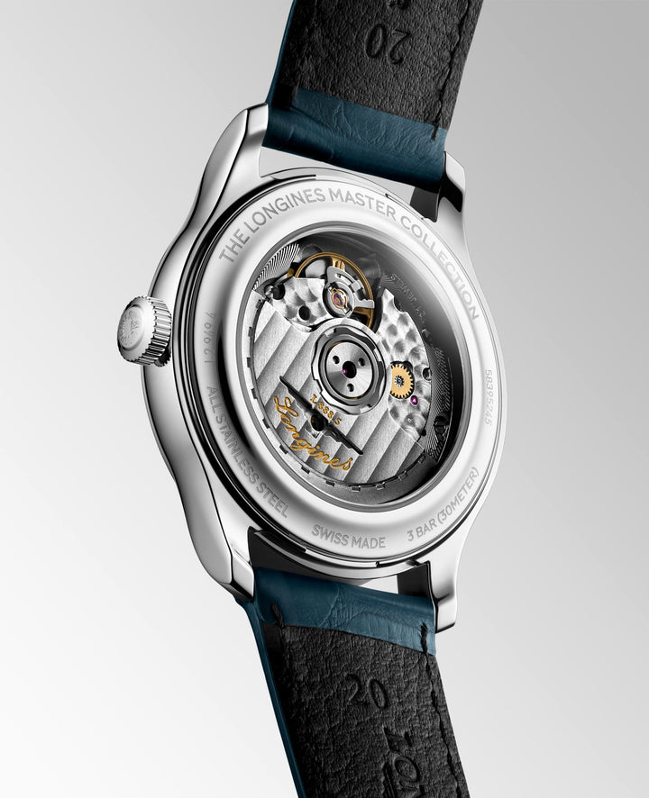 Longines - Master Collection - L2.949.4.93.2 – Automatikwerk – blau - 39 mm - Herrenuhr mit Saphirglasboden