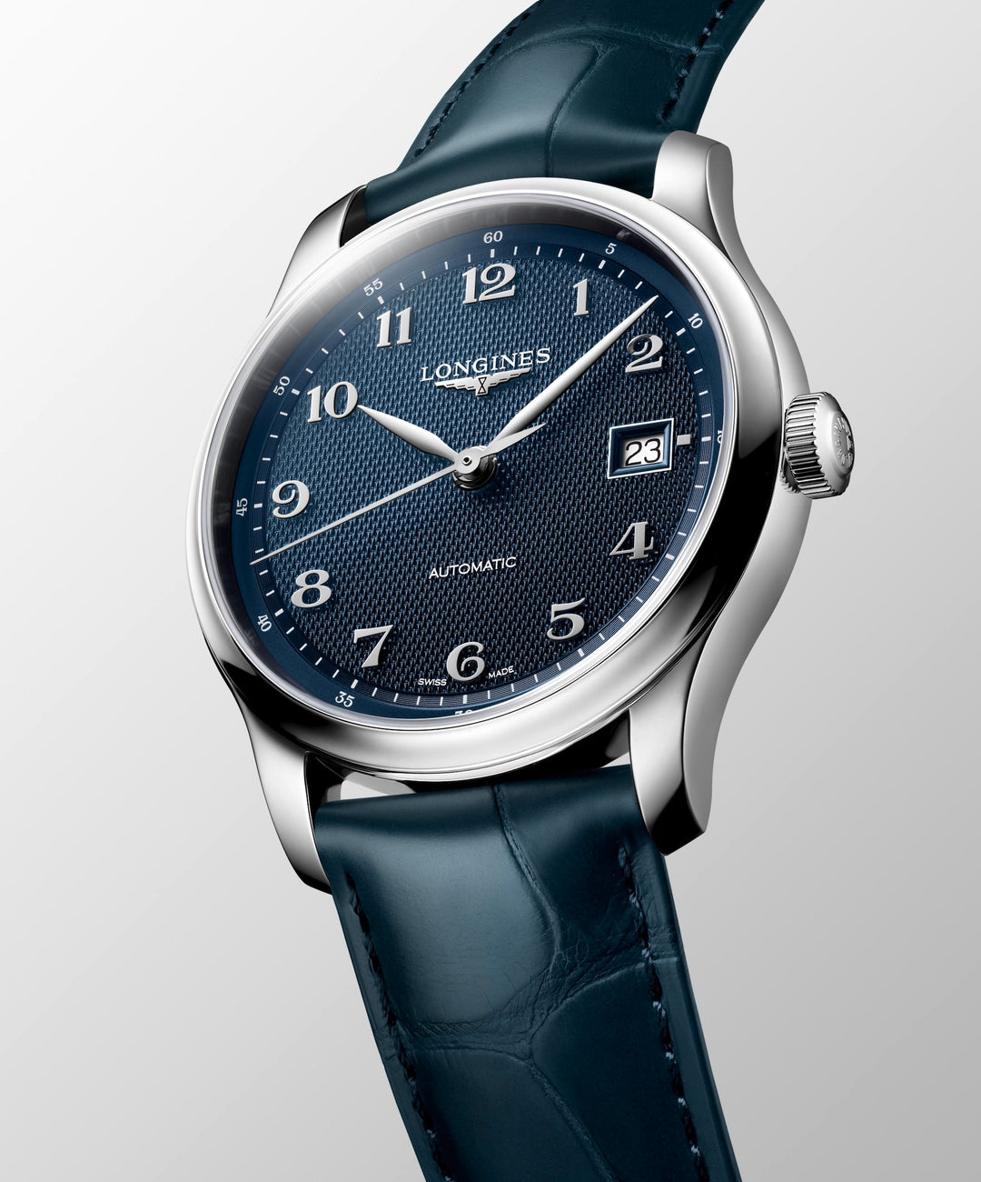Longines - Master Collection - L2.949.4.93.2 – Automatikwerk – blau - 39 mm - Herrenuhr mit blauem Lederband