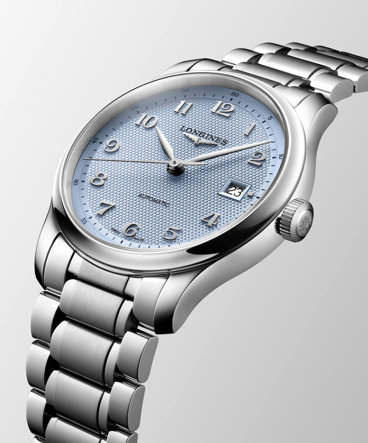 Longines - Master Collection - L2.949.4.99.6 – Automatikwerk – hellblau - 39 mm - Herrenuhr bei Juwelier Krebber in Mönchengladbach