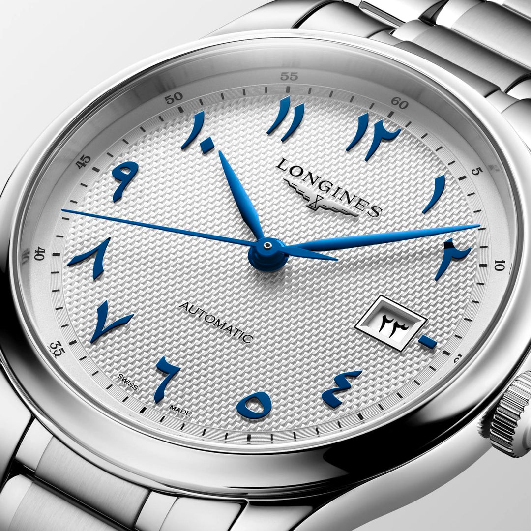 Longines - Master Collection - L2.950.4.79.6 – Automatikwerk – silber - 41 mm - Herrenuhr mit blauen Ziffern