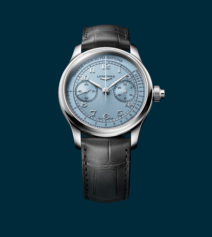 Longines - Master Collection - L2.960.4.93.2 – Automatikwerk – blau, grau- 41 mm - Herrenuhr mit Pulsometer