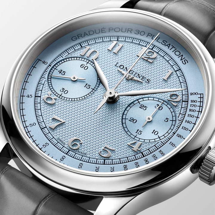 Longines - Master Collection - L2.960.4.93.2 – Automatikwerk – blau, grau- 41 mm - Herrenuhr
