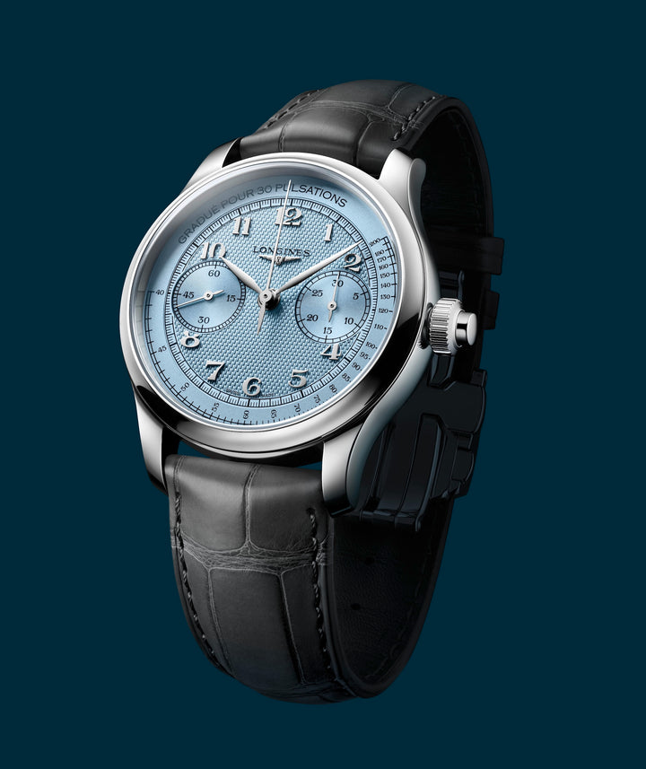 Longines - Master Collection - L2.960.4.93.2 – Automatikwerk – blau, grau- 41 mm - Herrenuhr