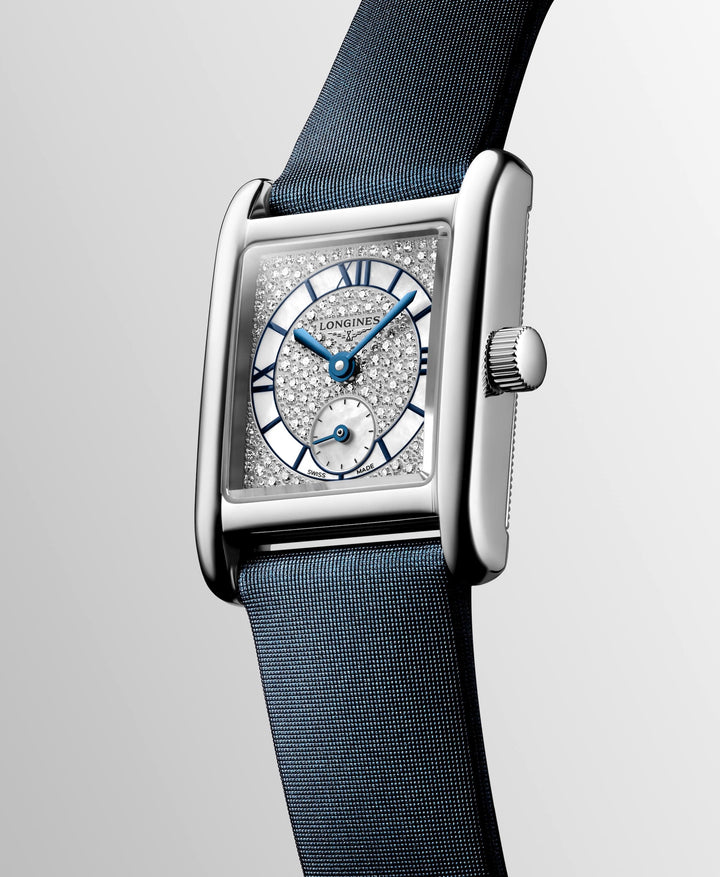 Longines - Mini DolceVita - L5.200.4.87.2 – Quarzwerk – weiß - 21,5 mm x 29 mm - Damenuhr bei Juwelier Krebber in Mönchengladbach