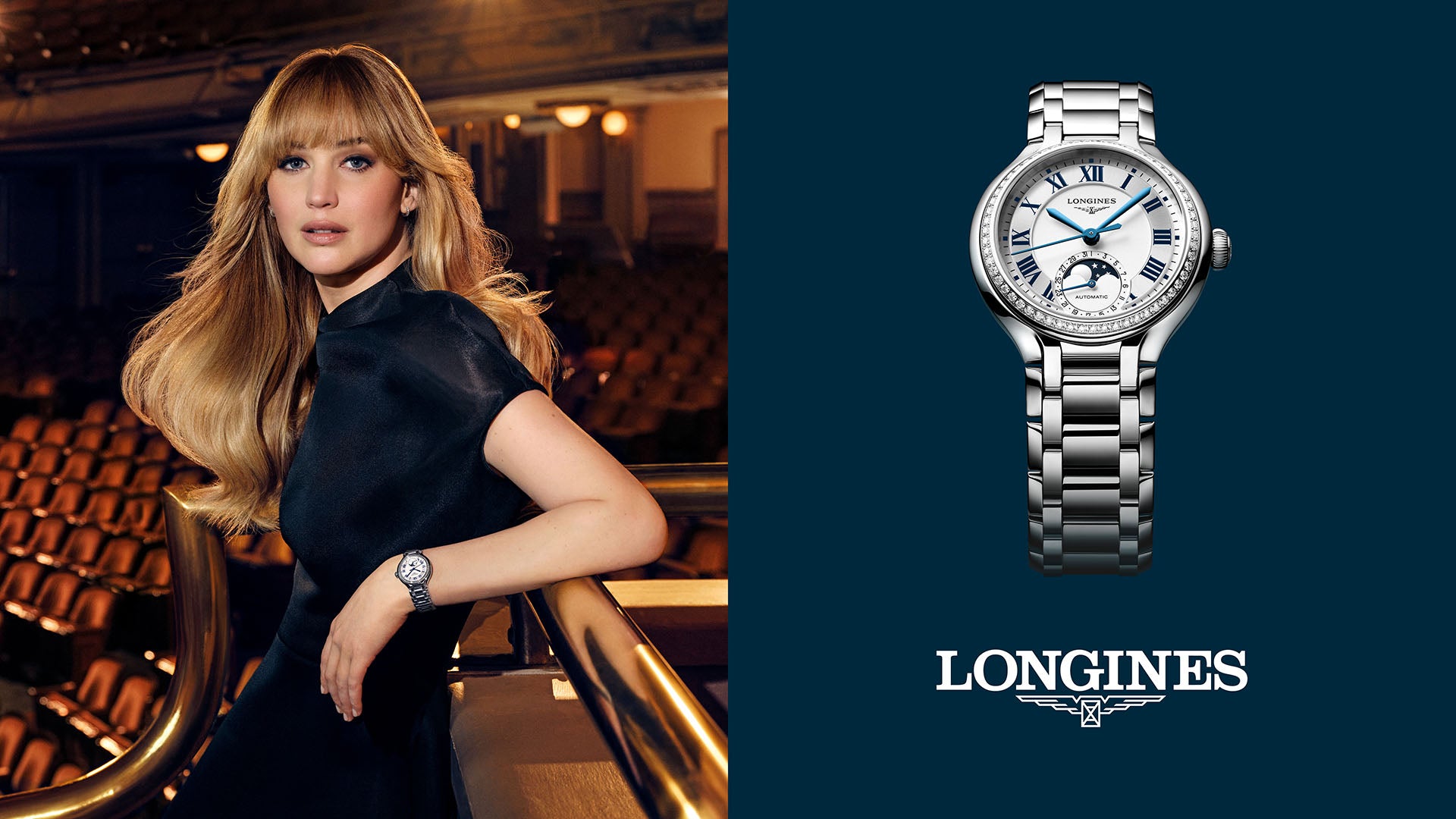 Longines PrimaLuna und Jennifer Lawrence bei Juwelier Krebber 