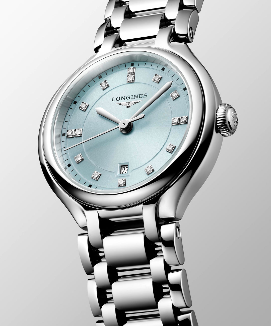 Longines - PrimaLuna - L8.142.4.97.6 – Quarzwerk – türkis - 30 mm - Damenuhr mit Diamanten