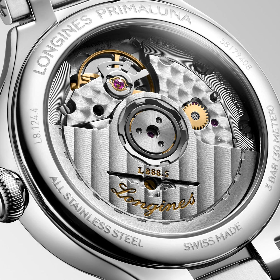 Longines - PrimaLuna- L8.124.4.97.6 – Automatikwerk – blau - 34 mm - Damenuhr mit Saphirglasboden